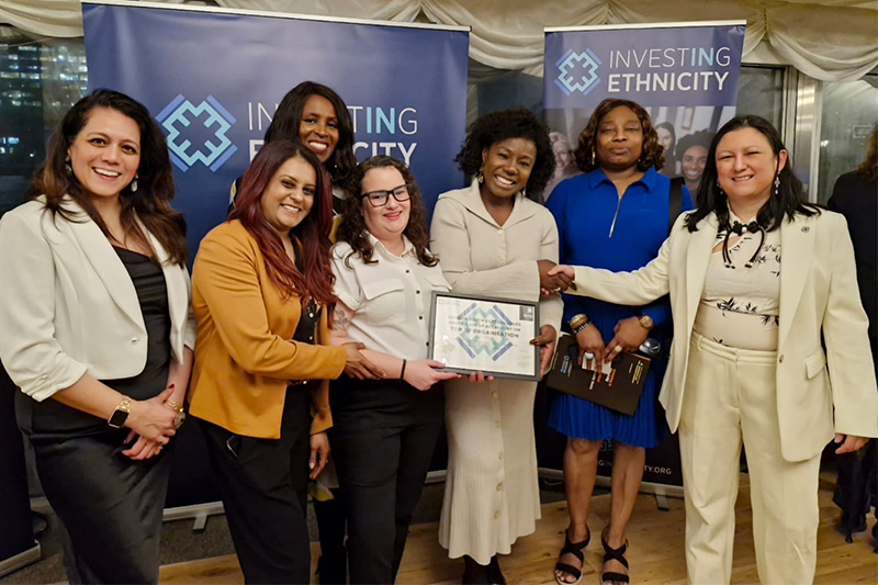 the team collecting the award